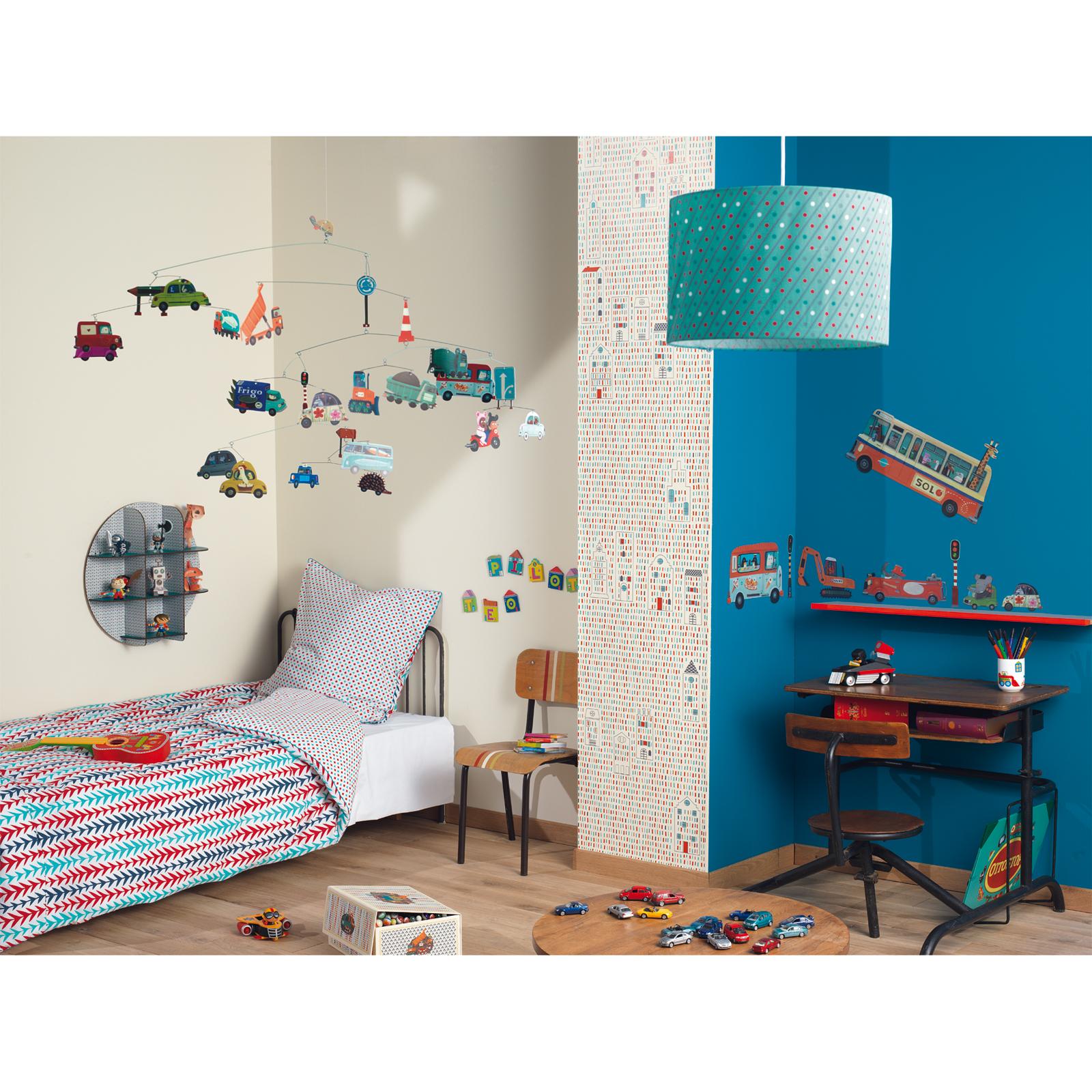 Abat jour tissu pois : little big room by djeco
