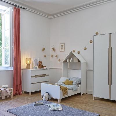 Lit Bebe Et Cabane 3 En 1 Blanc Celeste 70 X 140 Cm