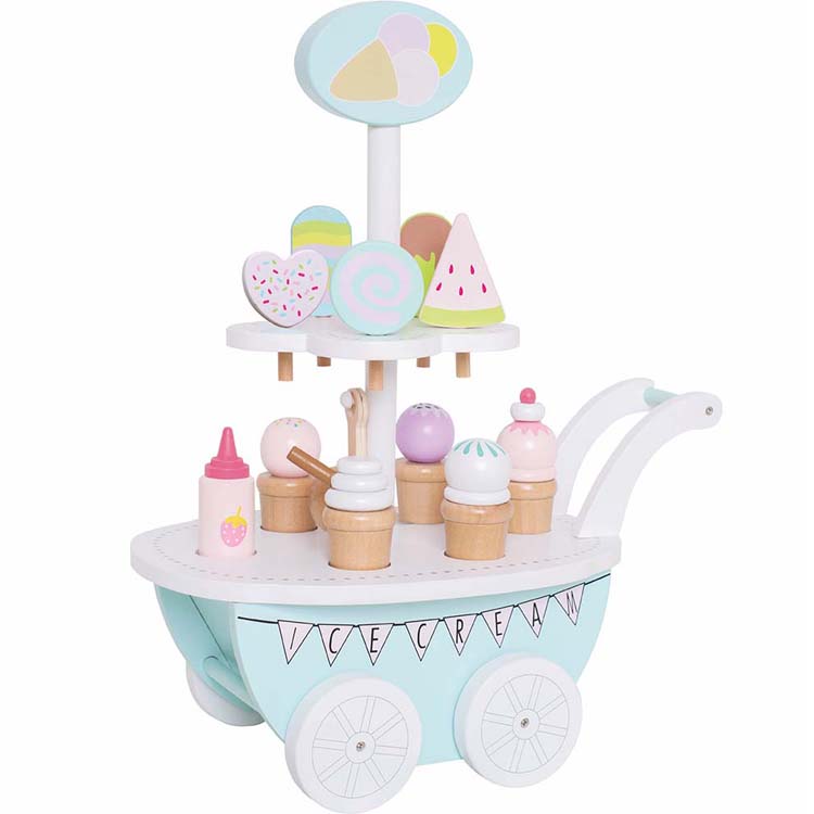 Chariot de crèmes glacées en bois