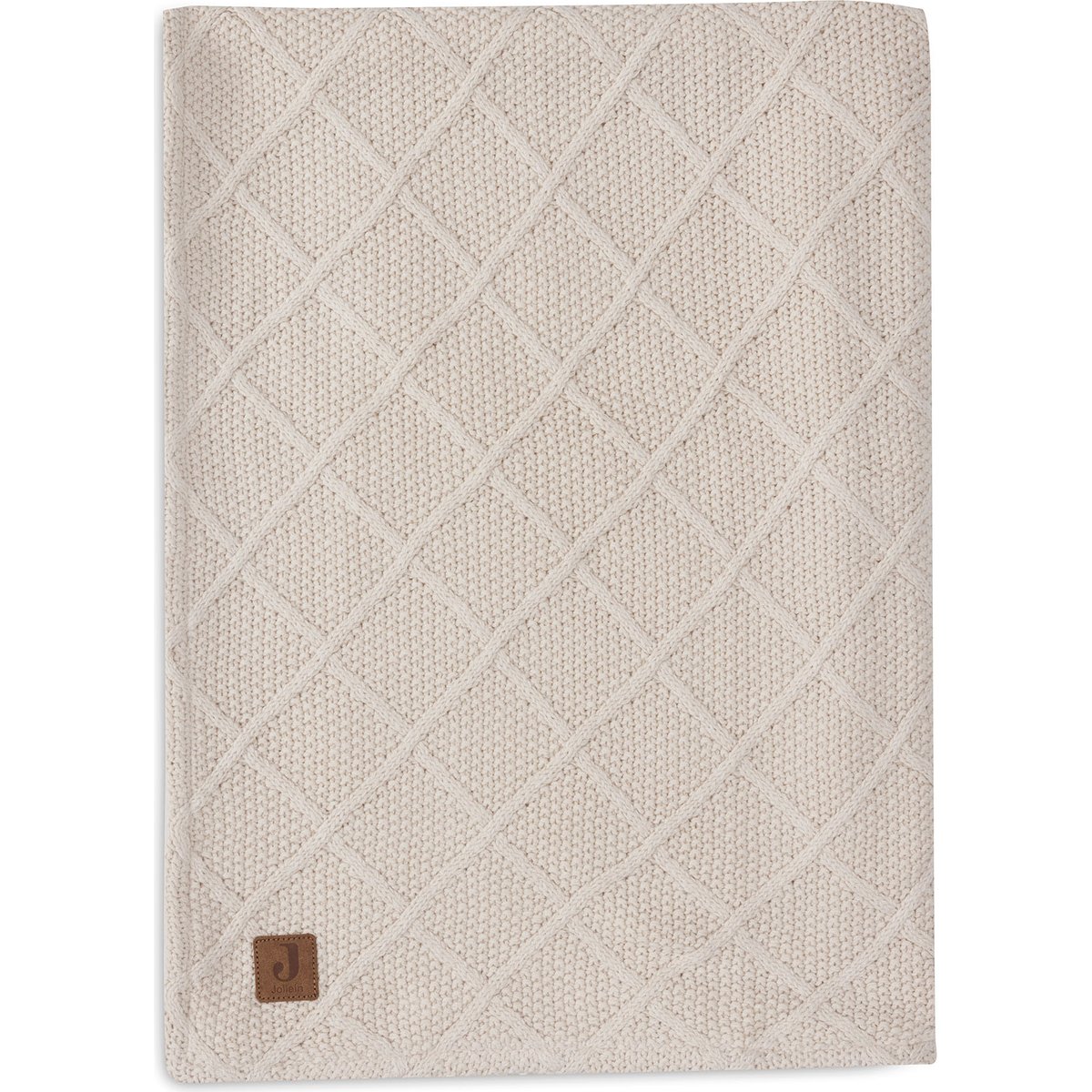 Couverture en polaire Check Knit Oatmeal (100 x 150 cm) (Jollein) - Image 5