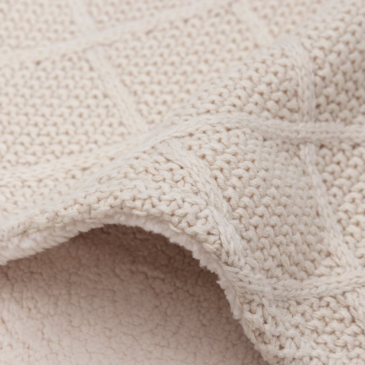 Couverture en polaire Check Knit Oatmeal (100 x 150 cm) (Jollein) - Image 6