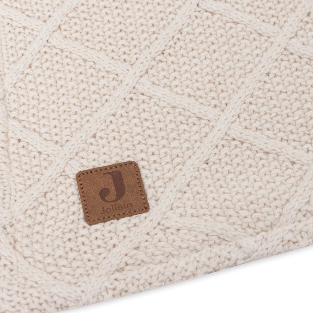 Couverture en polaire Check Knit Oatmeal (100 x 150 cm) (Jollein) - Image 7
