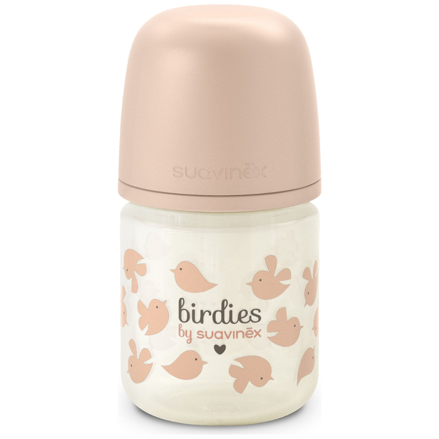 Suavinex - Biberon en verre tétine SXPro Xs Birdies Rose (120Ml)