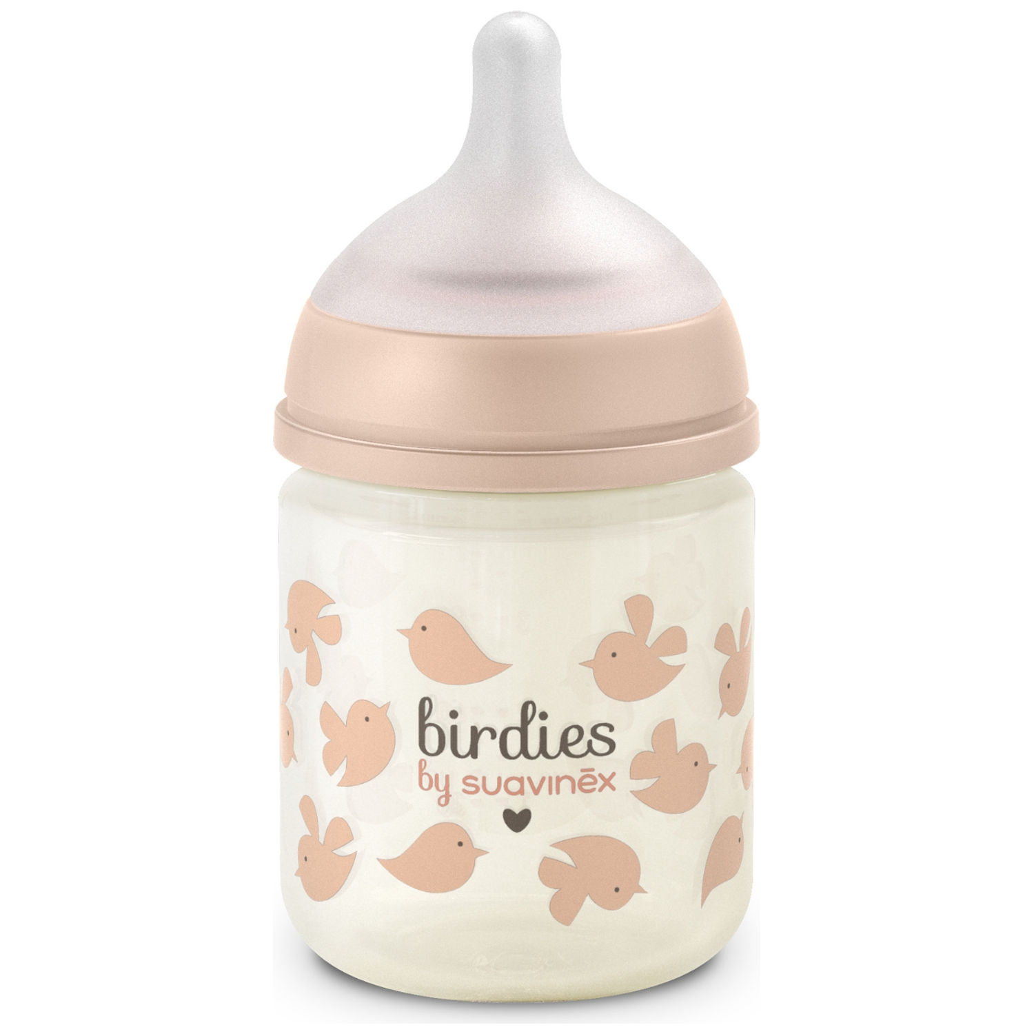 Biberon en verre tétine SXPro Xs Birdies Rose (120Ml) (Suavinex) - Image 3