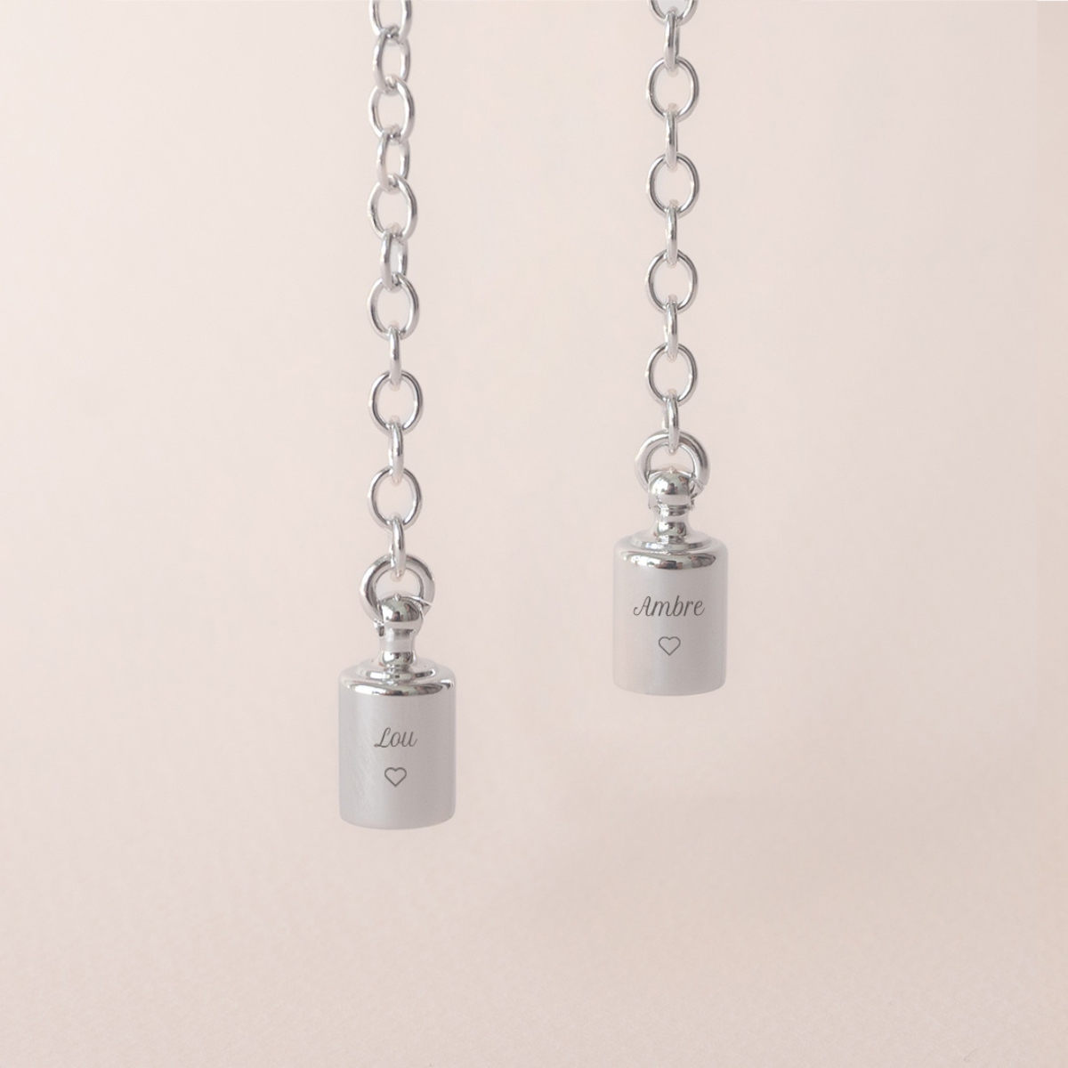 Mon Petit Poids - Collier Mes Petits Poids personnalisable (argent rhodié)