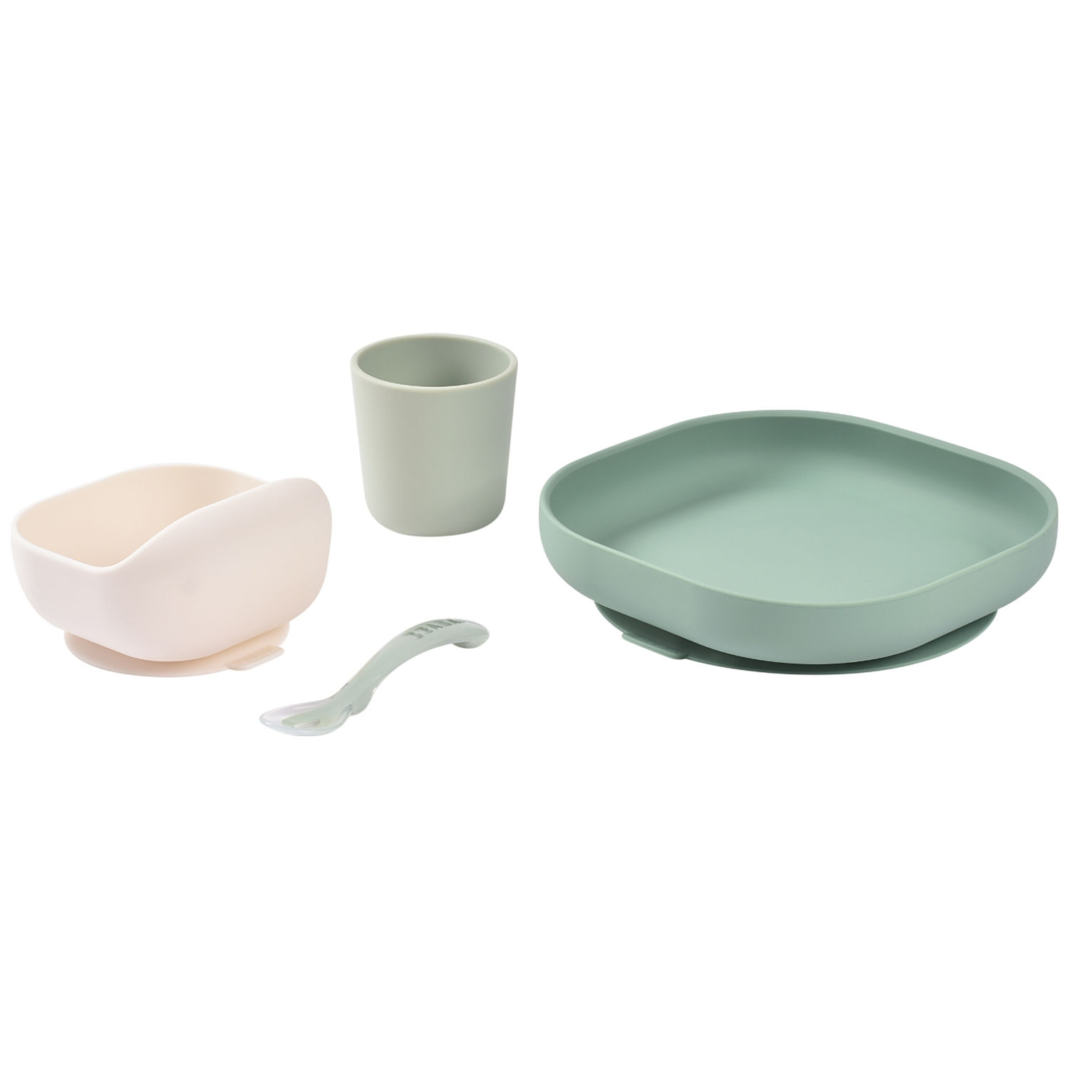 Coffret repas silicone Vert sauge et Vert de gris (4 pièces) (Béaba) - Image 6