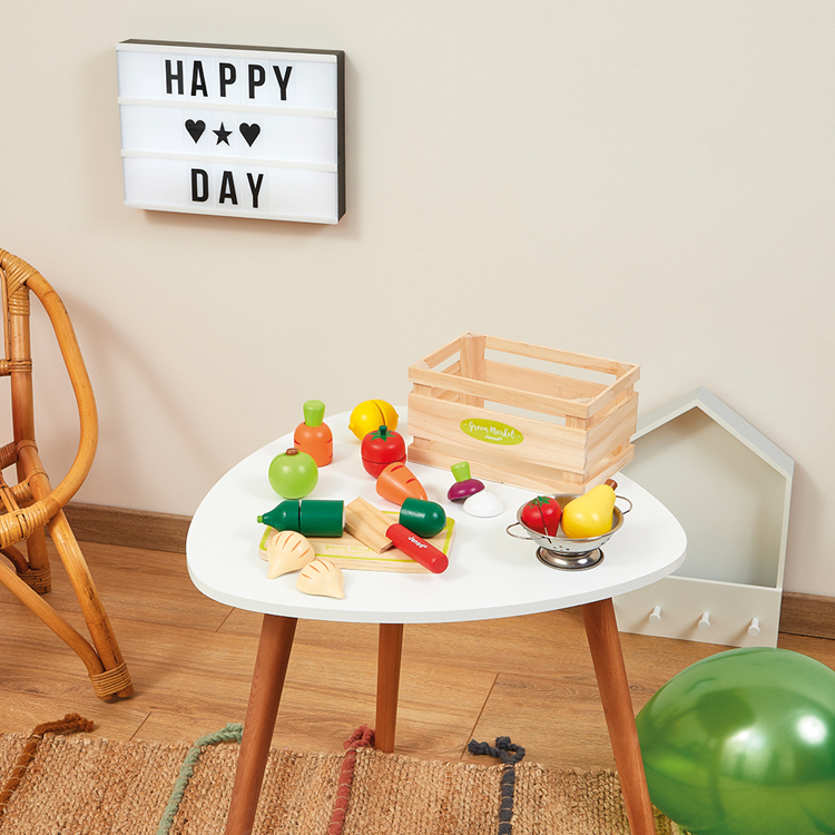 Maxi set de fruits et légumes en bois à découper (Janod) - Image 1