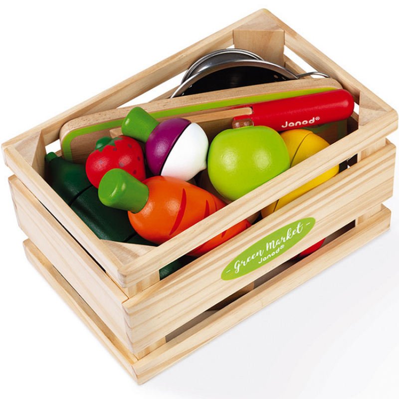 Maxi set de fruits et légumes en bois à découper (Janod) - Image 3