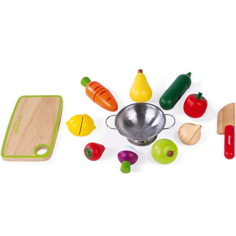 Maxi set de fruits et légumes en bois à découper (Janod) - Image 4