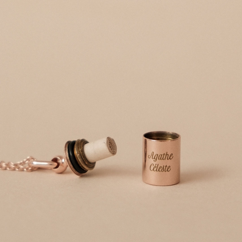 Mon Petit Poids - Collier Mon Petit Secret enfant personnalisable (plaqué or rose)