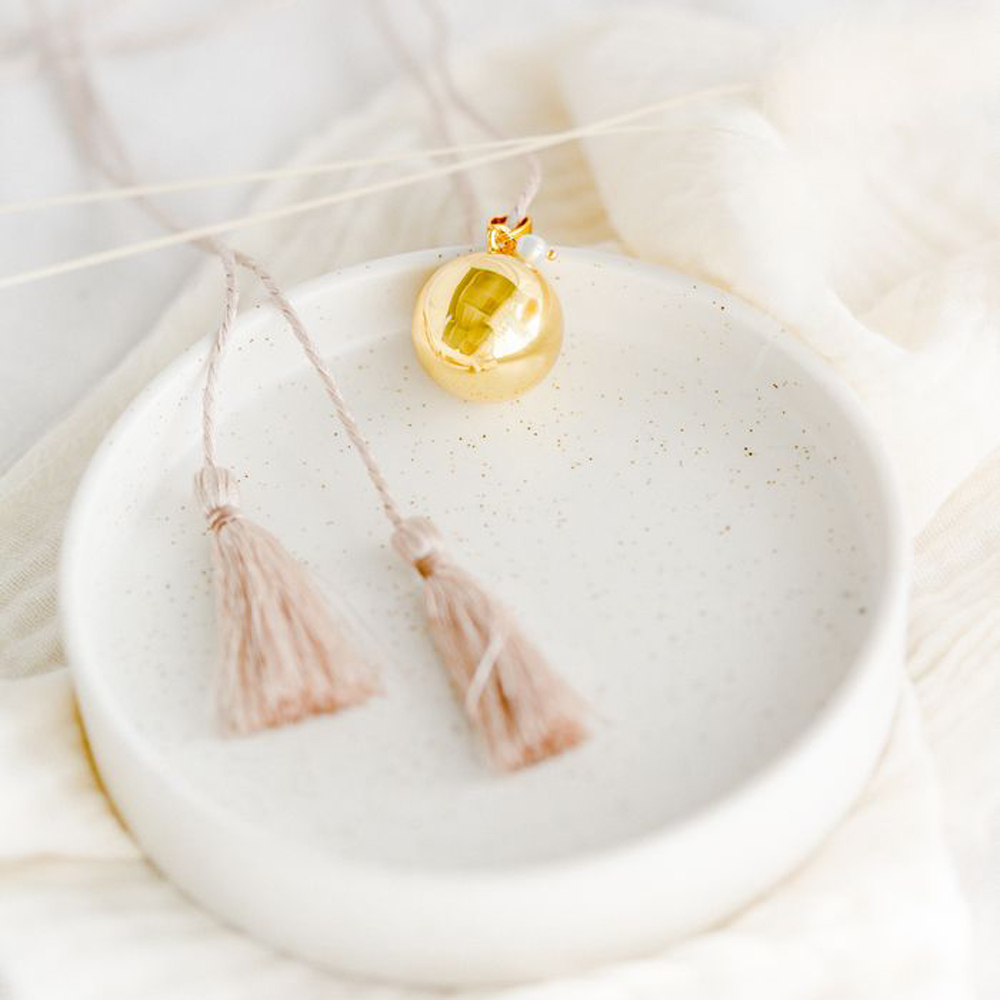 Bola de grossesse Origine Perle cordon biscuit (or jaune 18 carats)