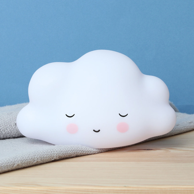 Petite veilleuse nuage blanc endormi (16 cm) (A Little Lovely Company) - Image 1