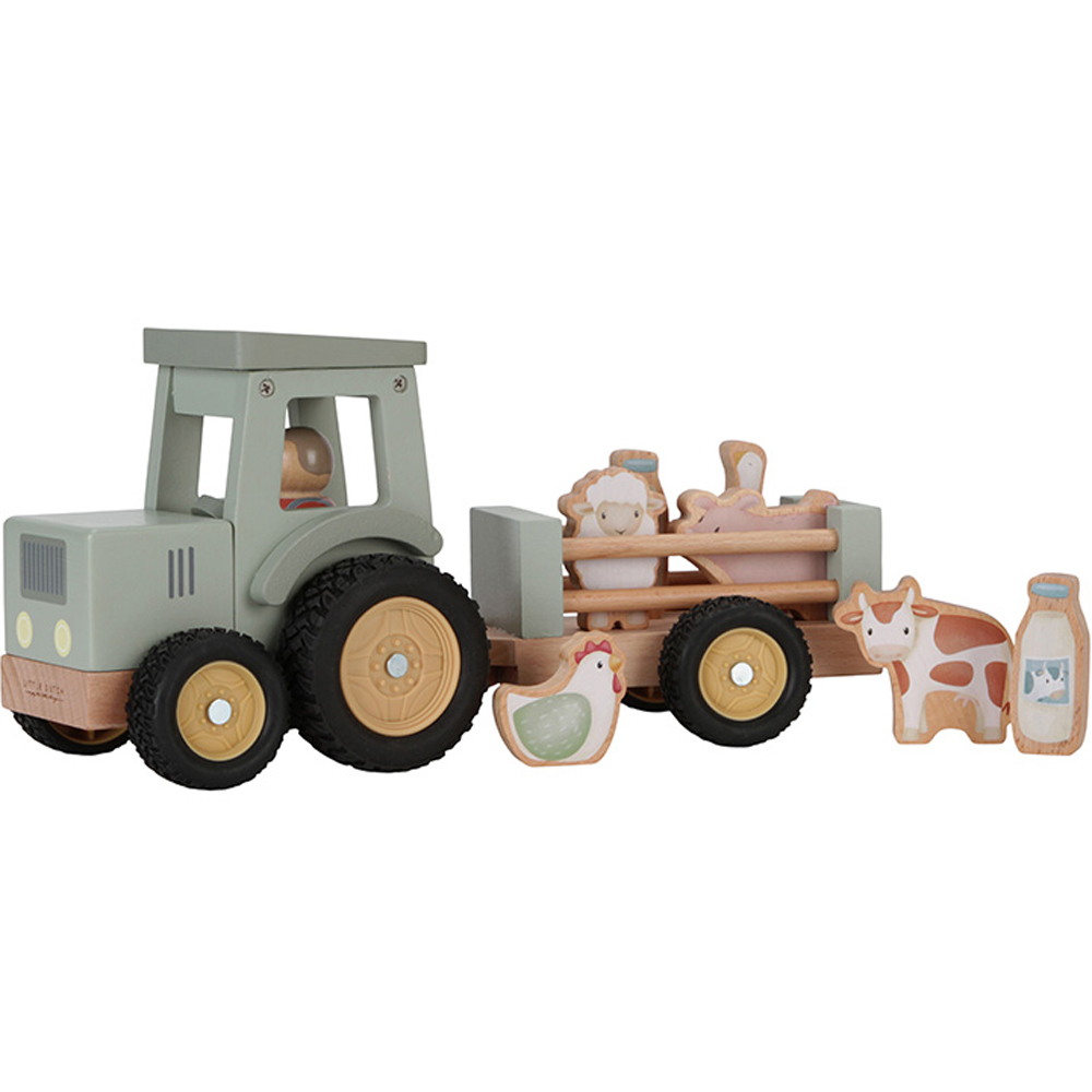 Tracteur avec remorque en bois Little Farm
