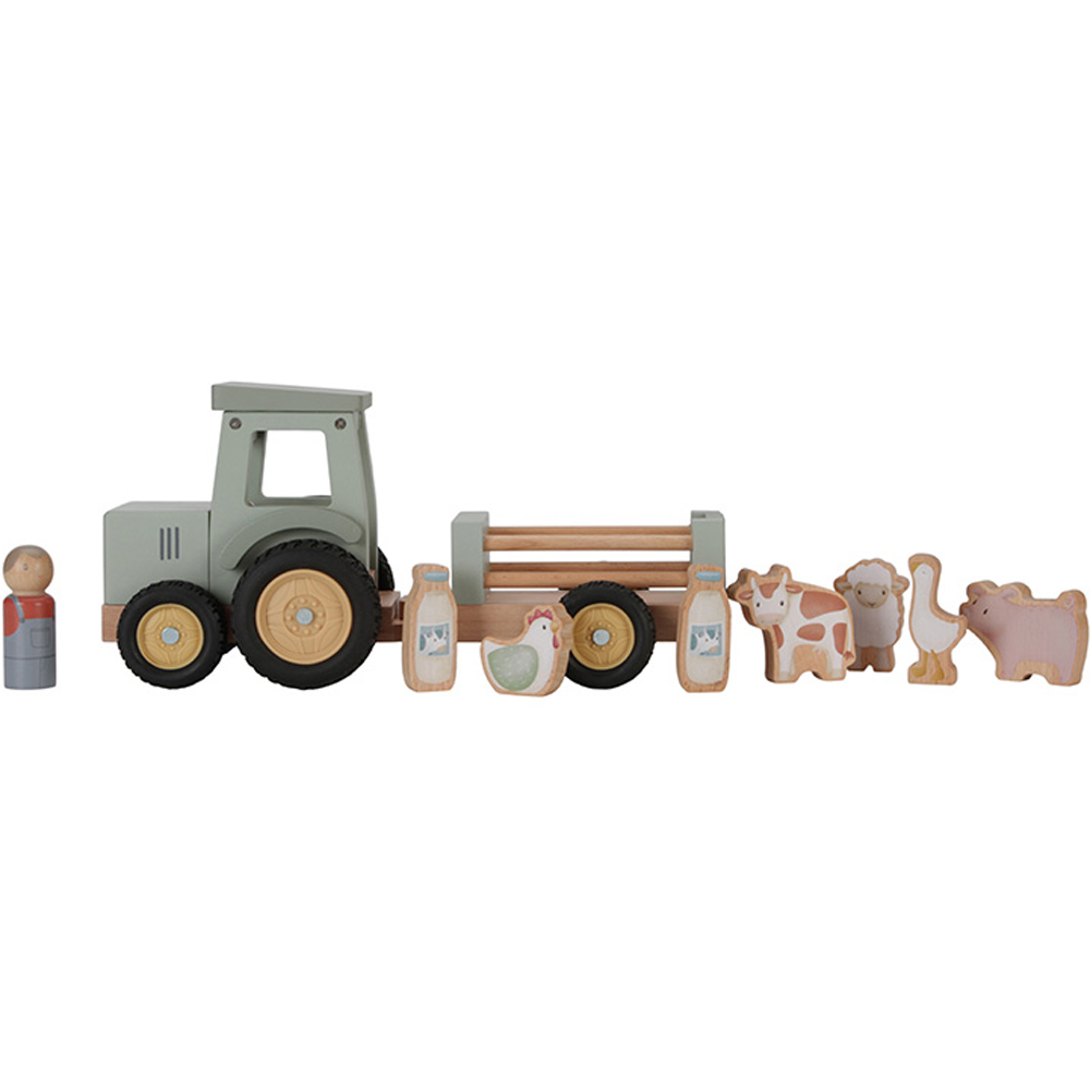 Tracteur avec remorque en bois Little Farm (Little Dutch) - Image 6