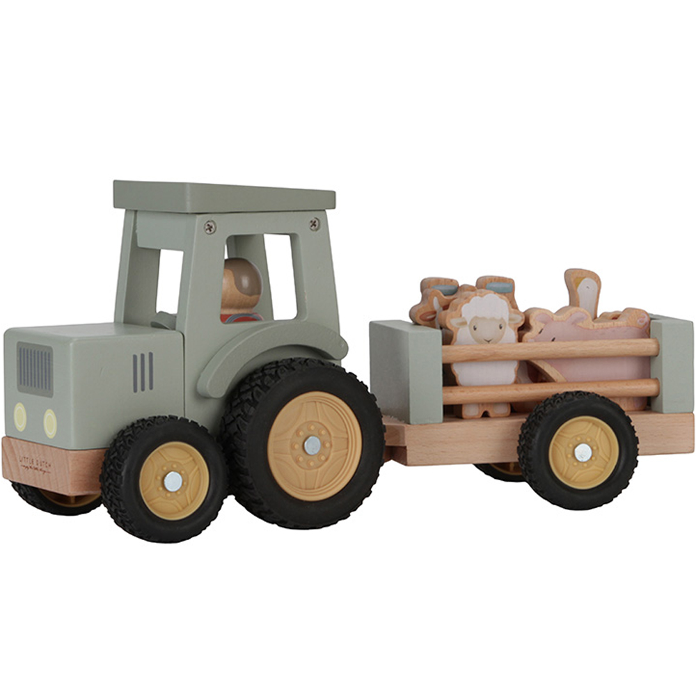Tracteur avec remorque en bois Little Farm (Little Dutch) - Image 7