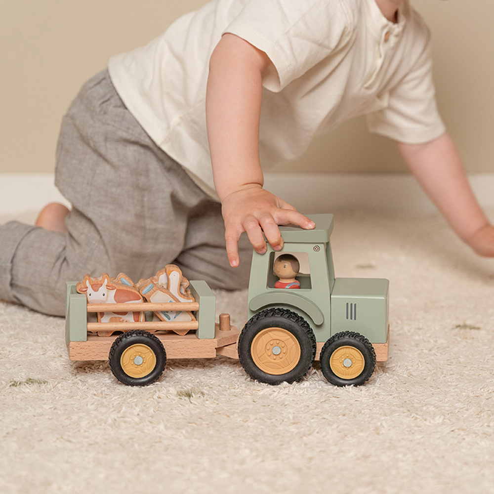 Tracteur avec remorque en bois Little Farm (Little Dutch) - Image 4