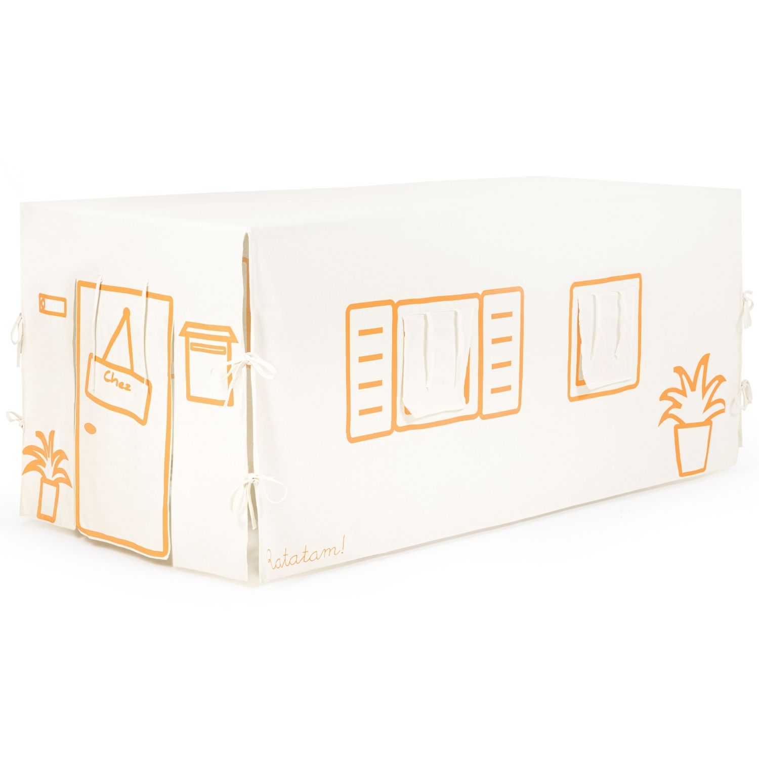 Cabane de table Maison Orange et Beige (90 x 200 cm)