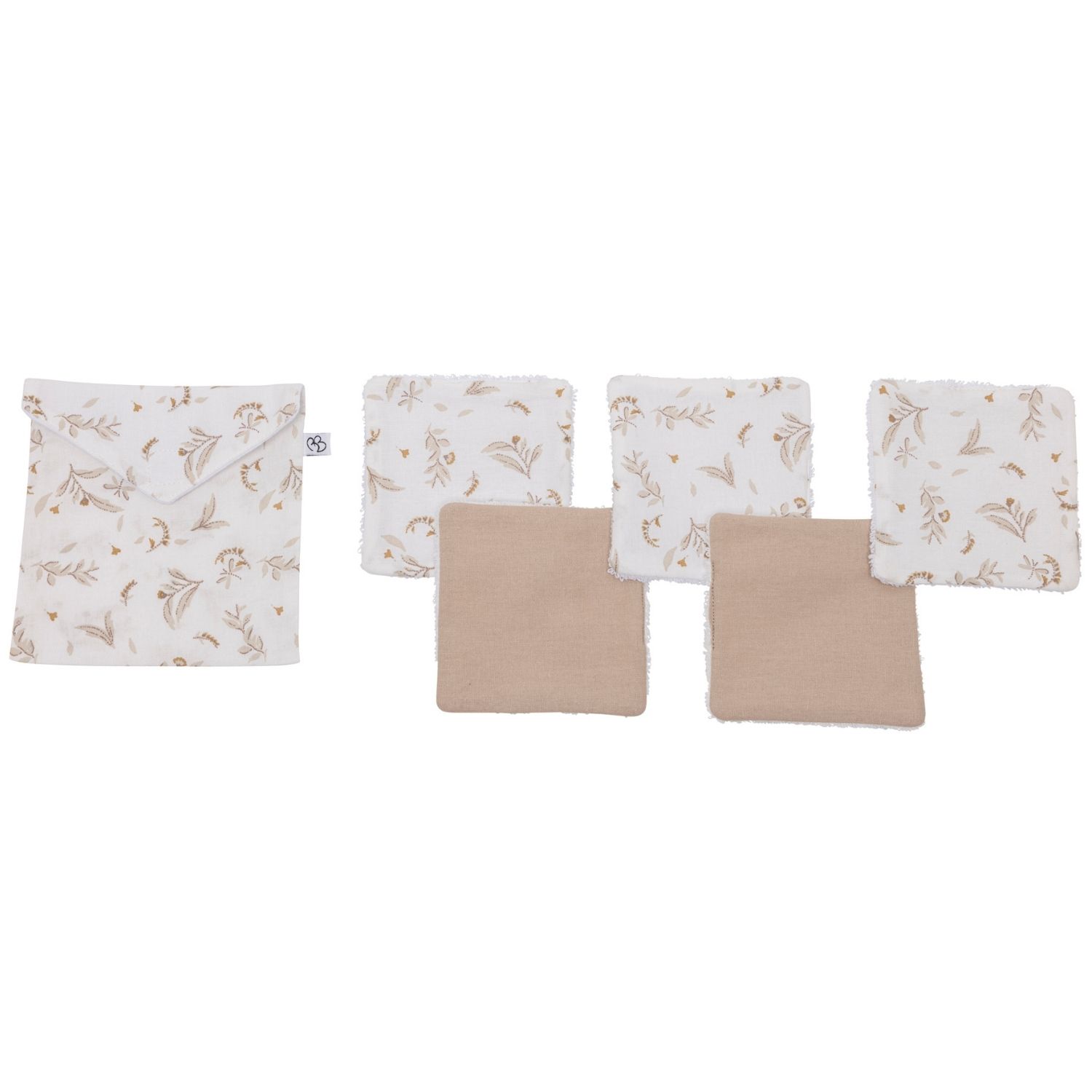 Bb&Co - Lot de 5 lingettes lavables Biscuit