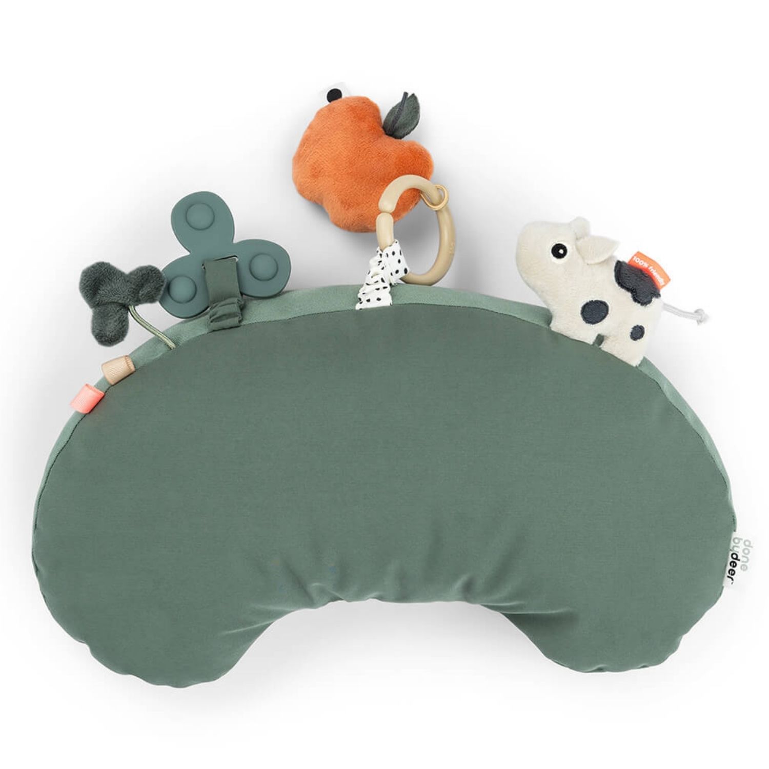 Done by Deer - Coussin d'éveil Tummy time Tiny farm Vert