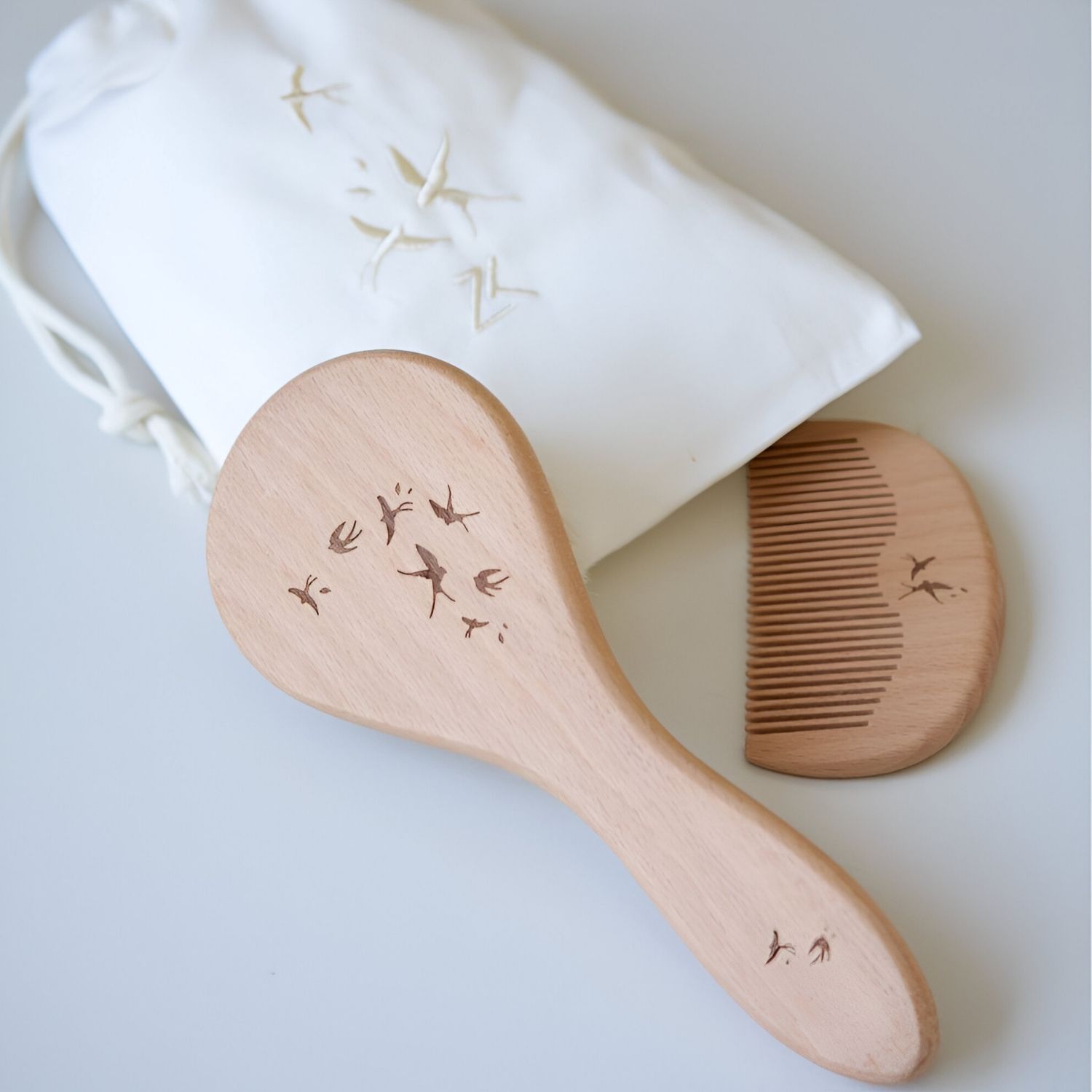 Ensemble brosse et peigne bébé hirondelles (Zakuw) - Image 2
