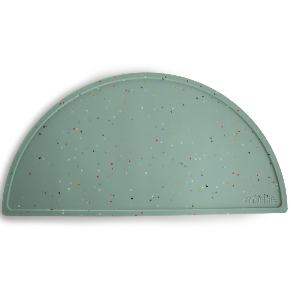 Set de table en silicone Cambridge blue confetti (Mushie) - Image 1
