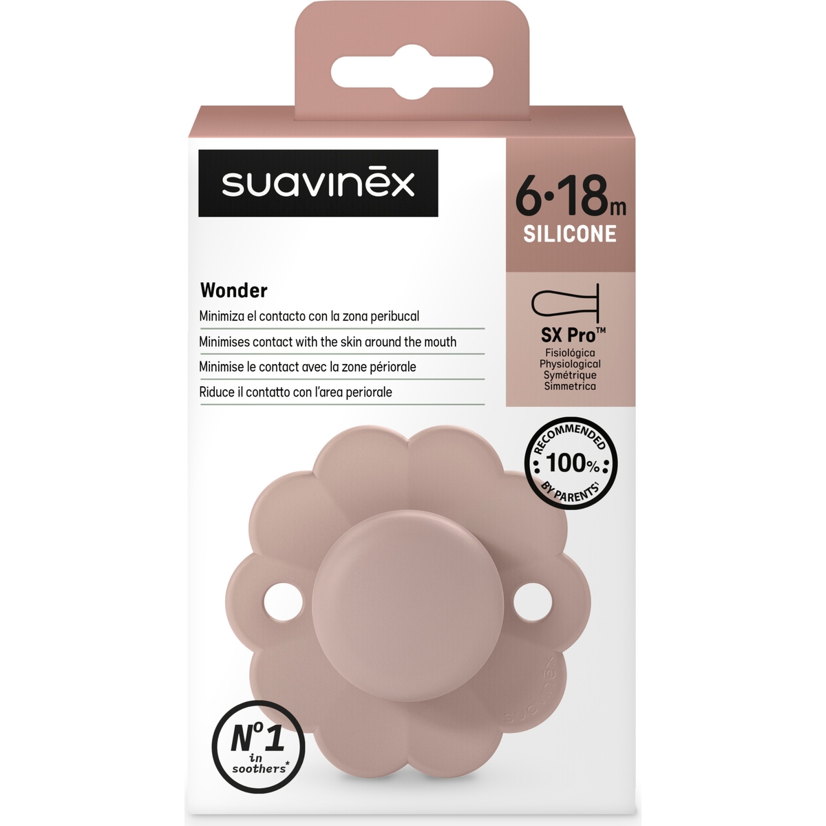Sucette réversible SXPRO 6-18 mois Wonder Pale Mauve (Suavinex) - Image 5