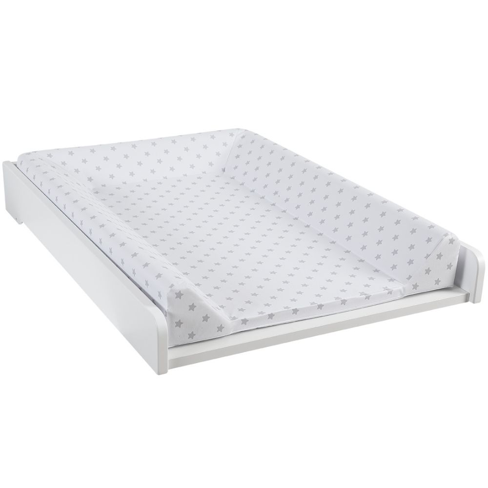 Plan à langer pour commode blanc matelas étoiles gris (Micuna) - Couverture