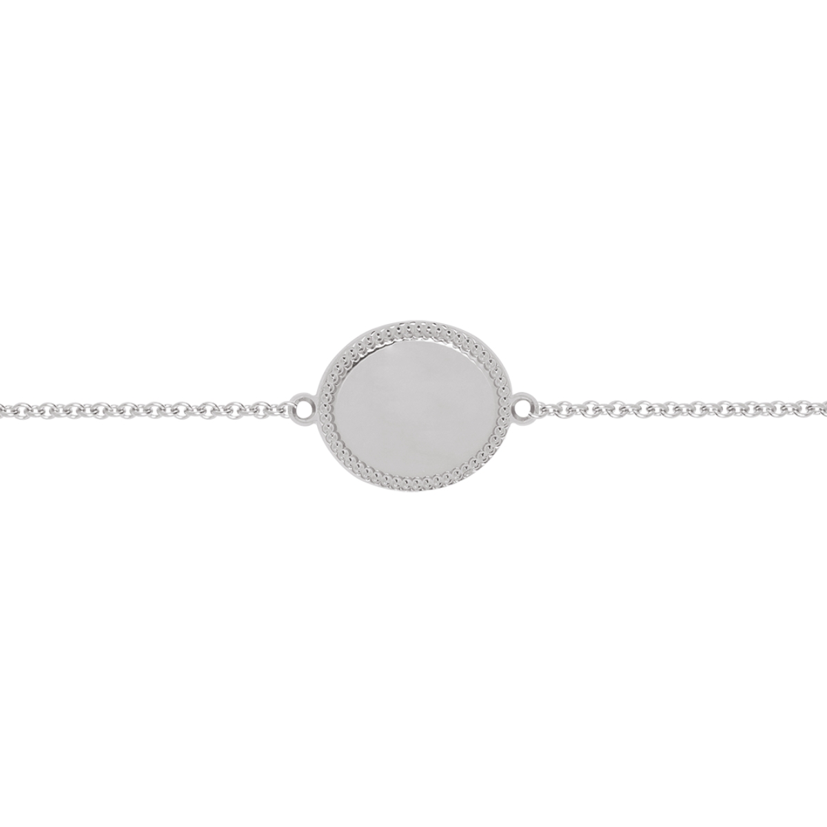 Bracelet médaille Madelaine (argent rhodié) (Mon Petit Poids) - Image 2