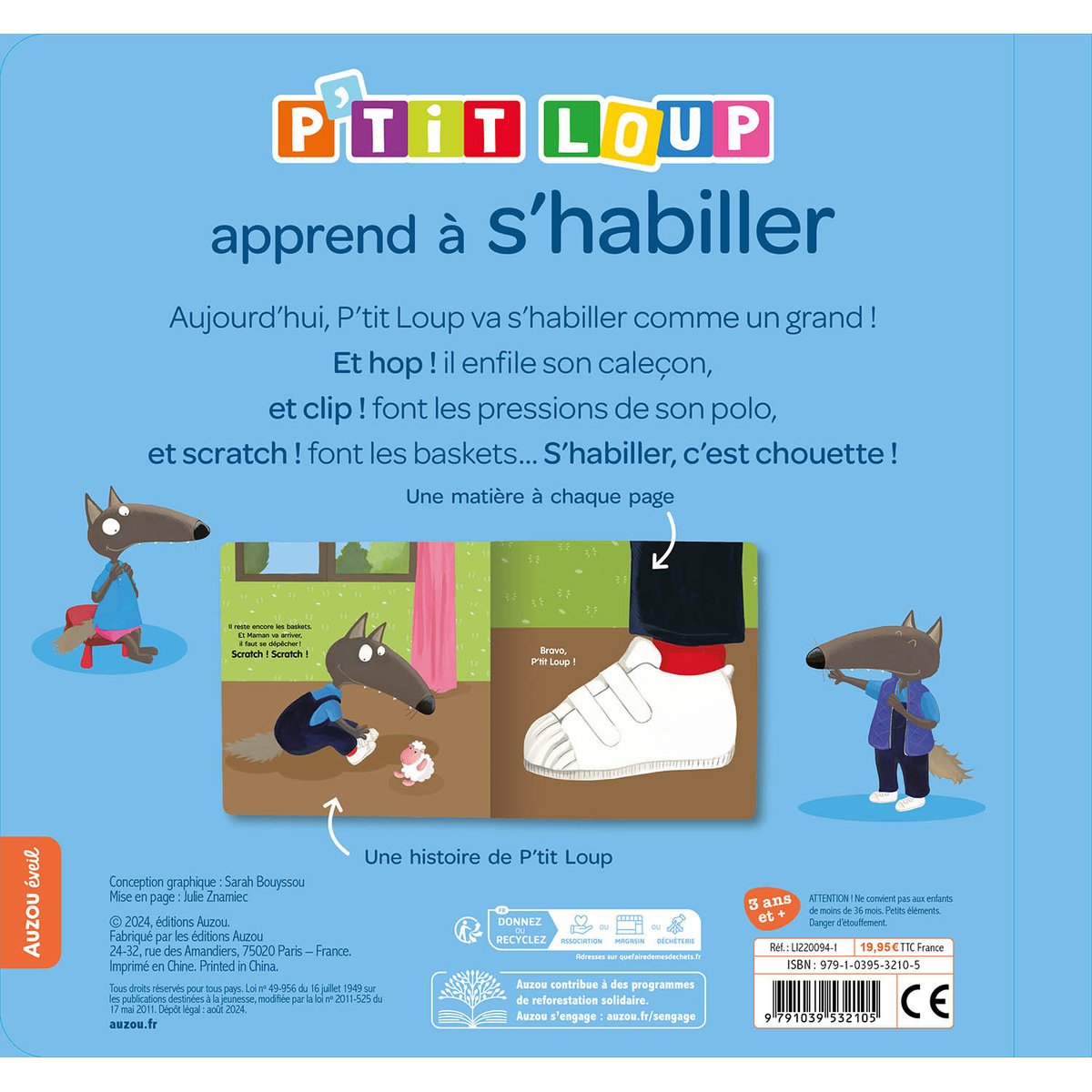 Livre Je decouvre avec P'tit Loup P'tit Loup apprend à s'habiller (Auzou Editions) - Image 2