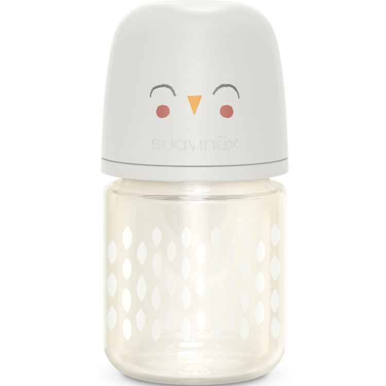 Suavinex - Biberon en verre tétine SXPro S Bonhomia beige (120 ml)