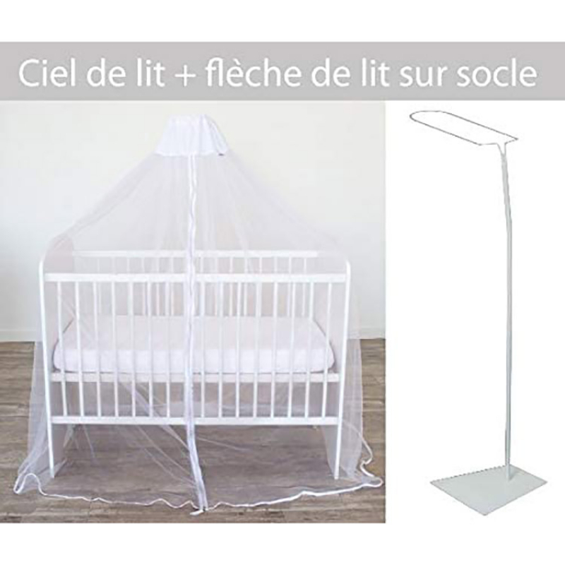 Ciel de lit moustiquaire + flèche sur socle pour lit (Domiva) - Image 3