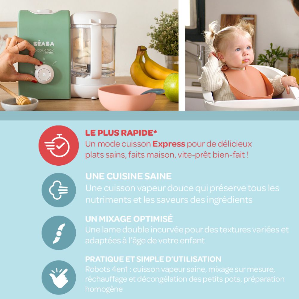 Robot cuiseur Babycook Express vert sauge (Béaba) - Image 9