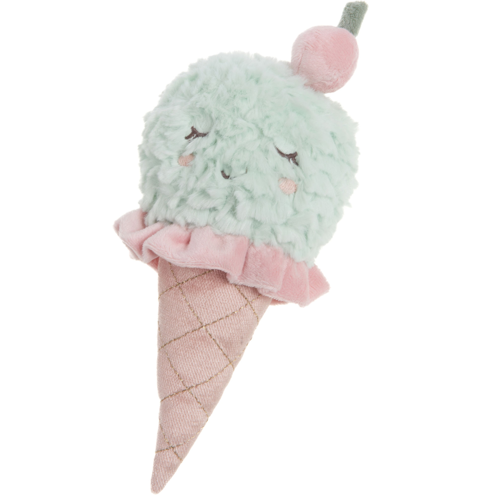 Amadeus Les Petits - Hochet peluche glace à la menthe