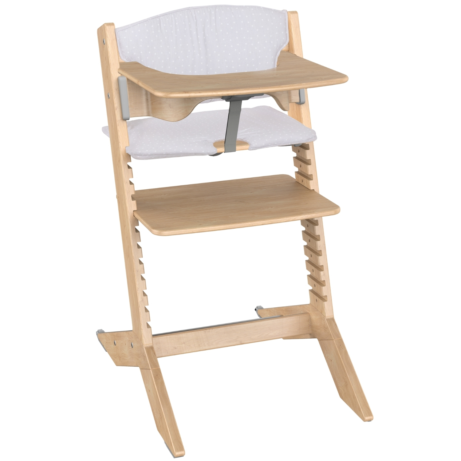 Chaise haute évolutive Nala Naturel avec tablette et coussin