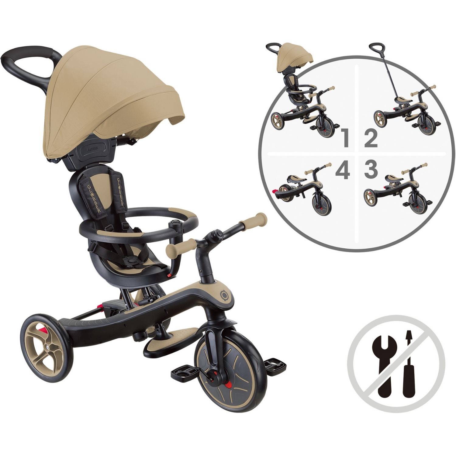 Tricycle évolutif Explorer 4 en 1 V2 Sable (Globber) - Image 7