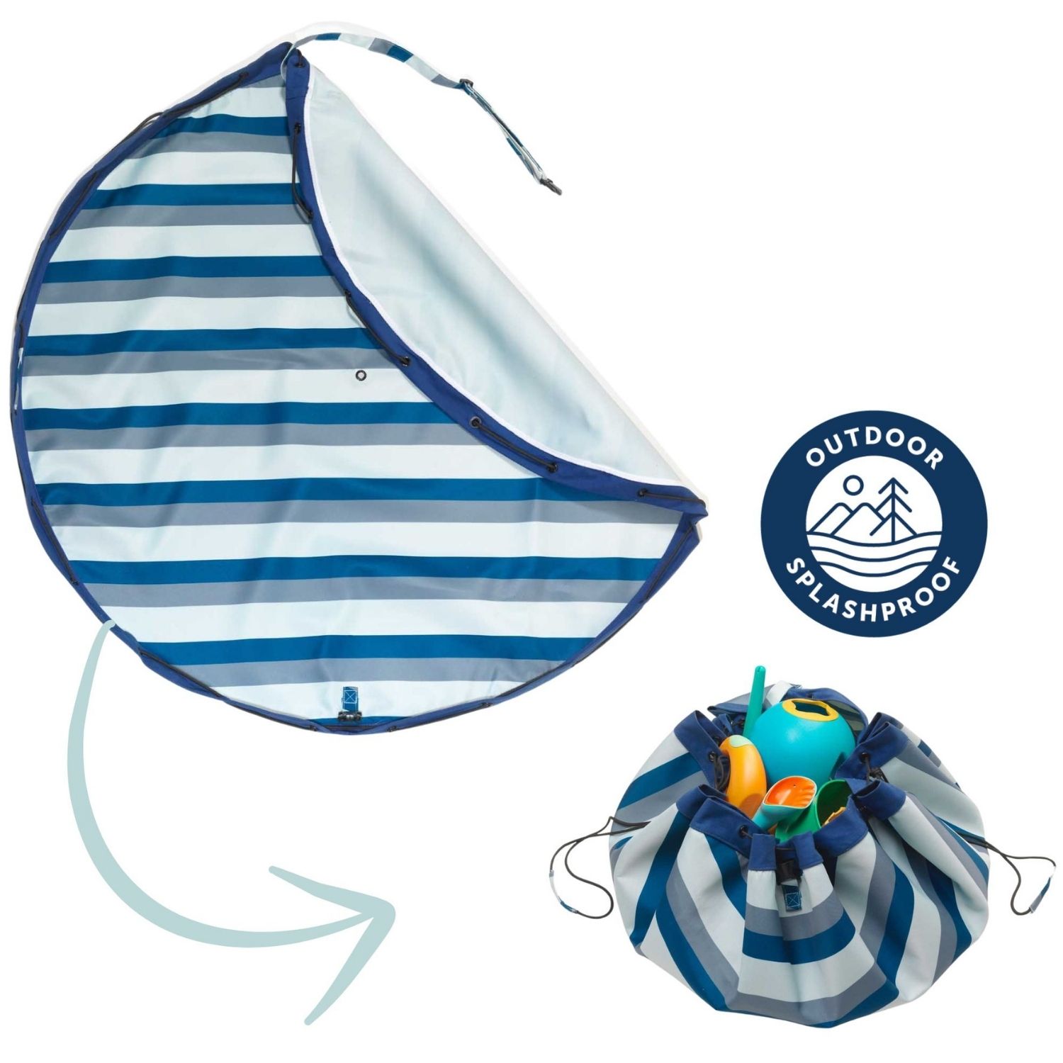 Sac à jouets 2 en 1 Noomad Outdoor Blue-Green Stripes