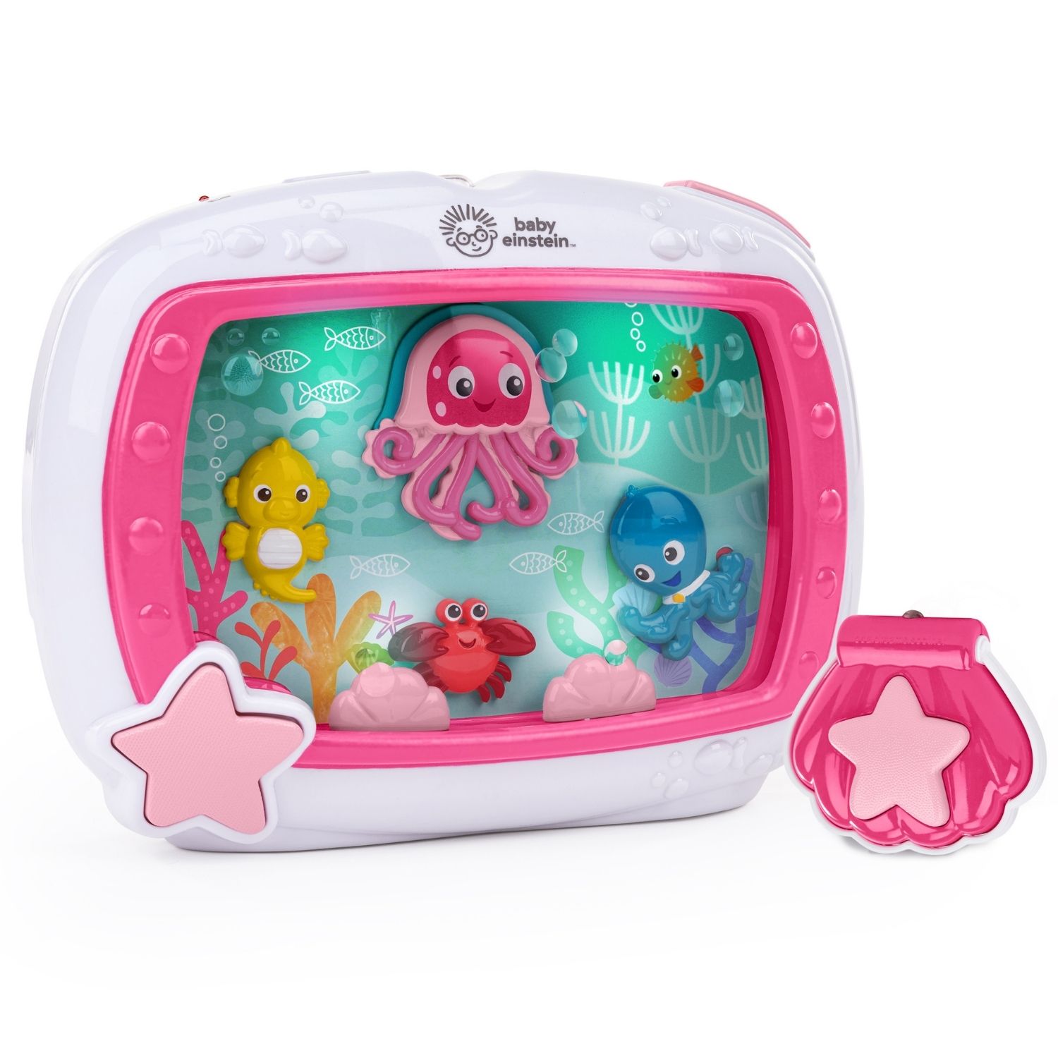Baby Einstein - Veilleuse sonore et lumineuse Rêves Marins rose - Blanc