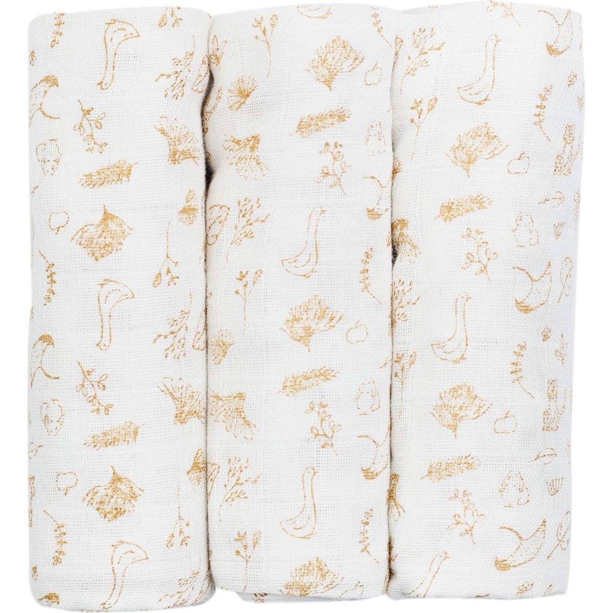 Trois Kilos Sept - Lot de 3 langes en mousseline Wonderfull (70 x 70 cm)