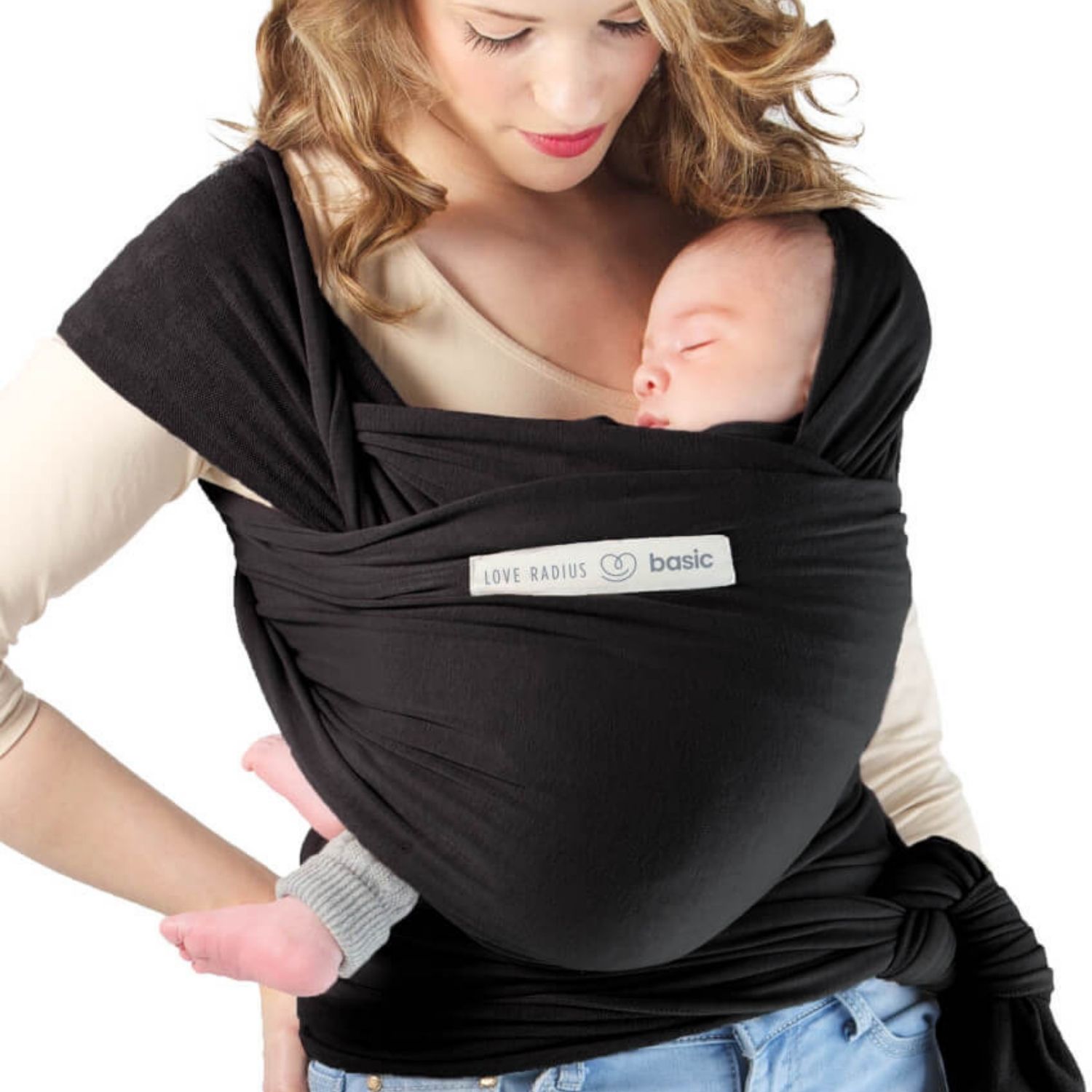 Echarpe de portage en coton bio Basic Presque Noir (Love Radius) - Couverture