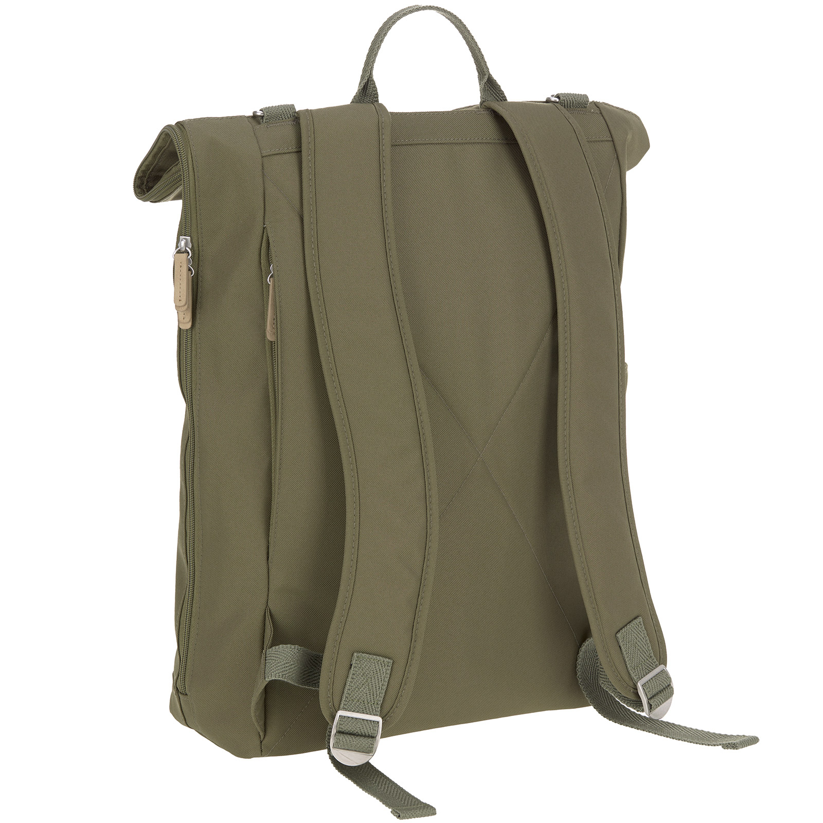 Sac à dos à langer en polyester recyclé Green label Rolltop olive (Lassig) - Image 3