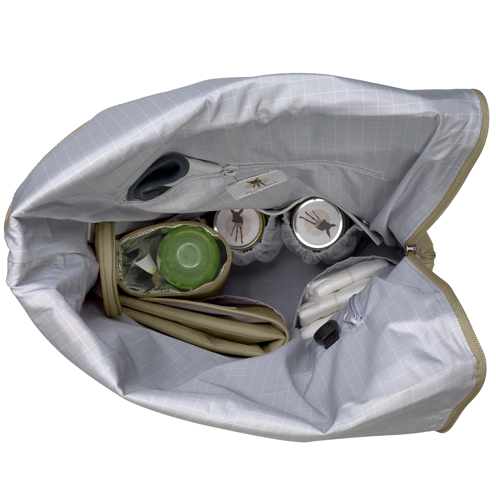 Sac à dos à langer en polyester recyclé Green label Rolltop olive (Lassig) - Image 5