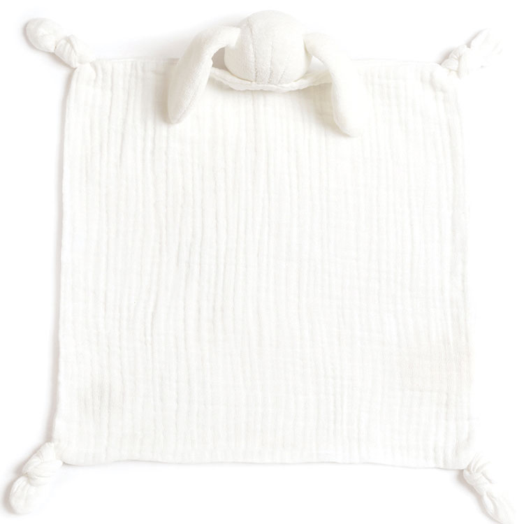 Doudou plat en coton bio lapin  (30 x 30 cm) (Tartine et Chocolat) - Image 3