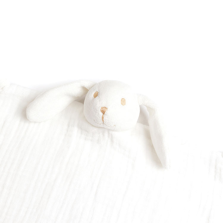 Doudou plat en coton bio lapin  (30 x 30 cm) (Tartine et Chocolat) - Image 4