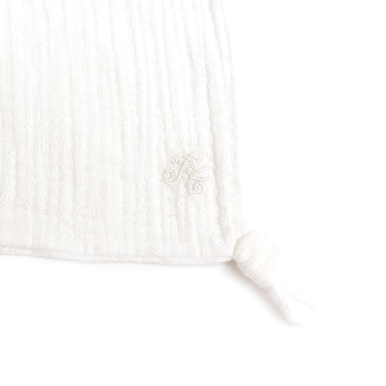 Doudou plat en coton bio lapin  (30 x 30 cm) (Tartine et Chocolat) - Image 6