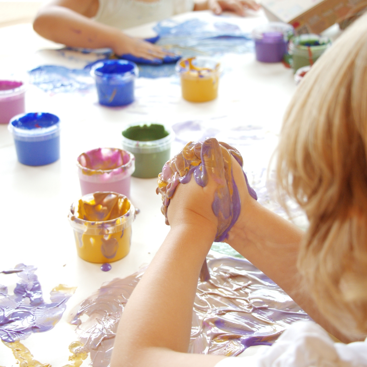 Coffret Nori 2 pots bleu + rouge peinture aux doigts naturelle et vegan (Neogrün) - Image 1