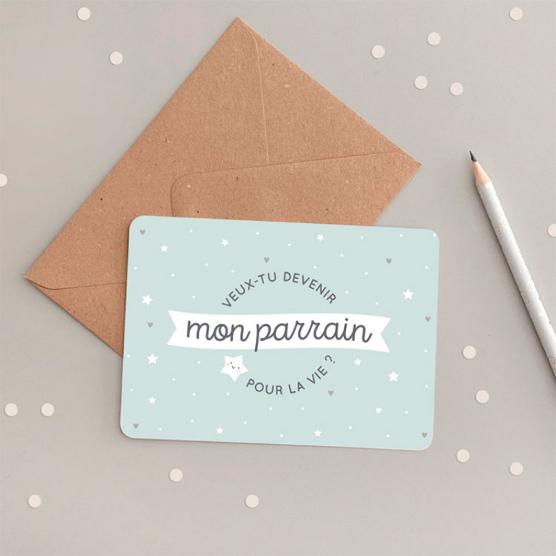 Carte demande Veux-tu devenir mon parrain (Zü) - Image 2