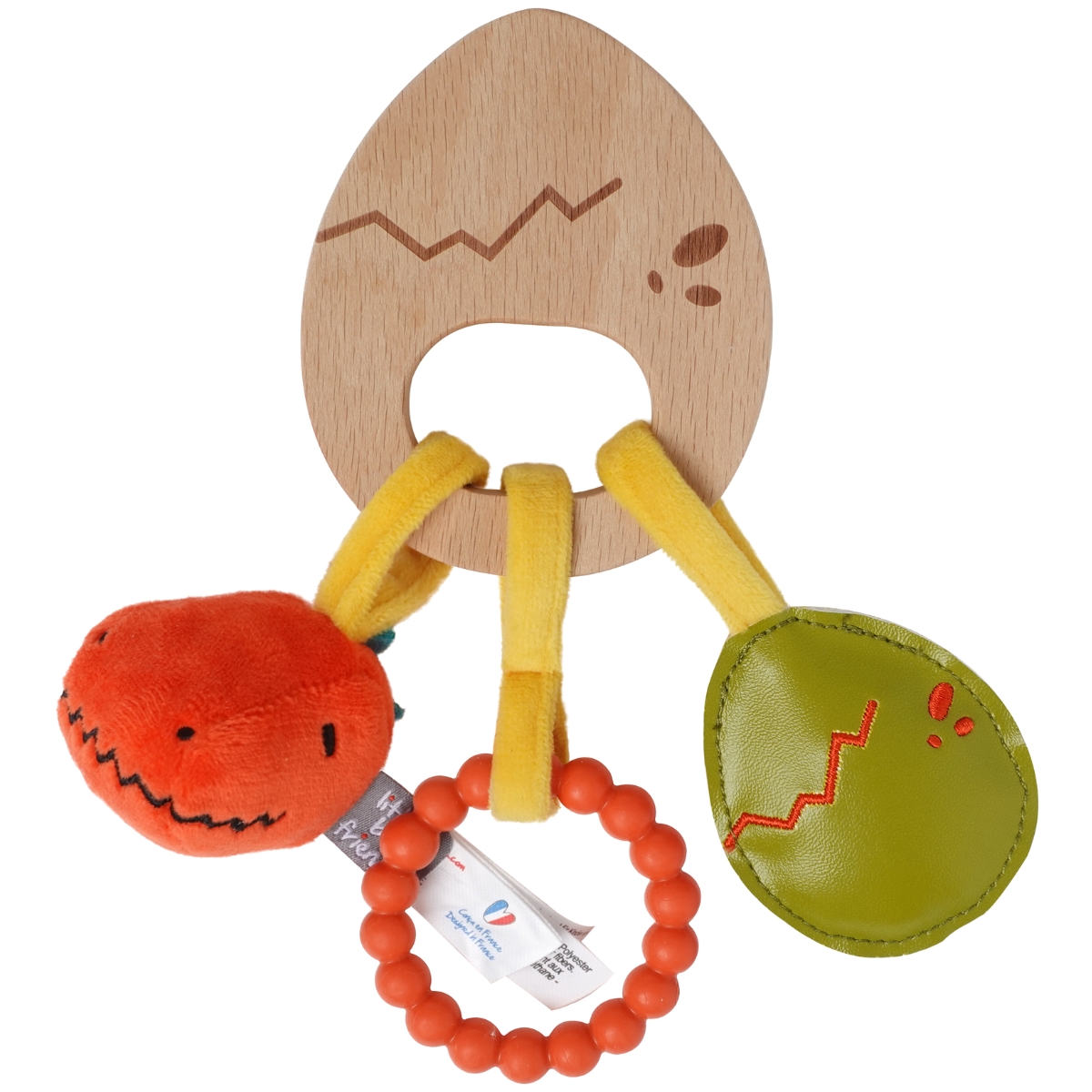 Little Big Friends - Hochet en bois Les Amis Dinos