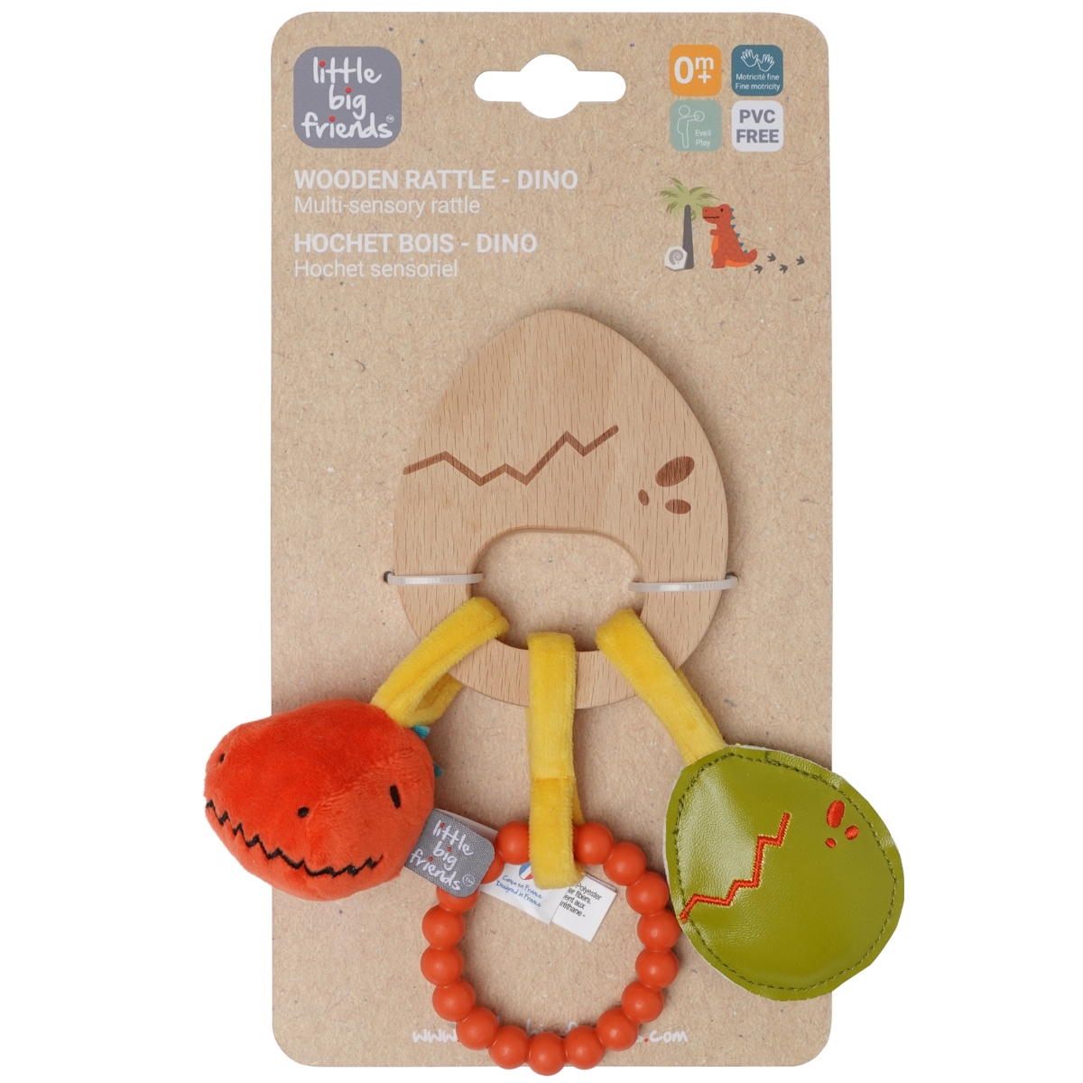 Hochet en bois Les Amis Dinos (Little Big Friends) - Image 5