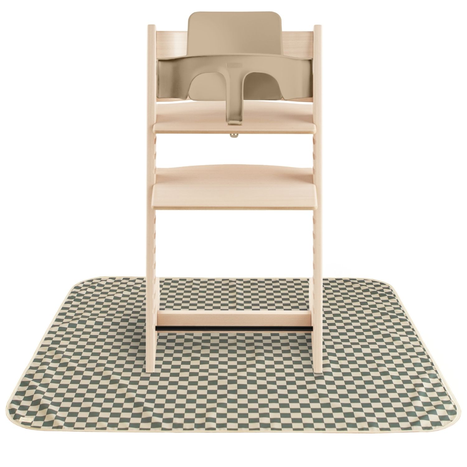 Tapis anti-éclaboussure Olive Check (108 x 108 cm) (Mushie) - Image 1