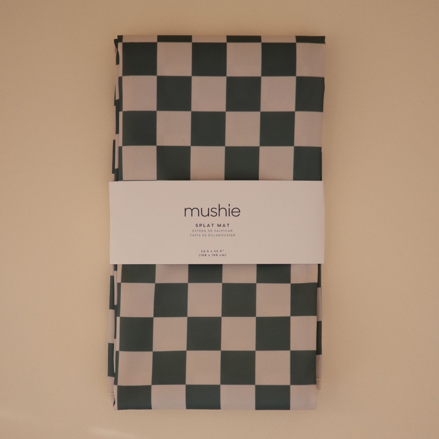 Tapis anti-éclaboussure Olive Check (108 x 108 cm) (Mushie) - Image 5